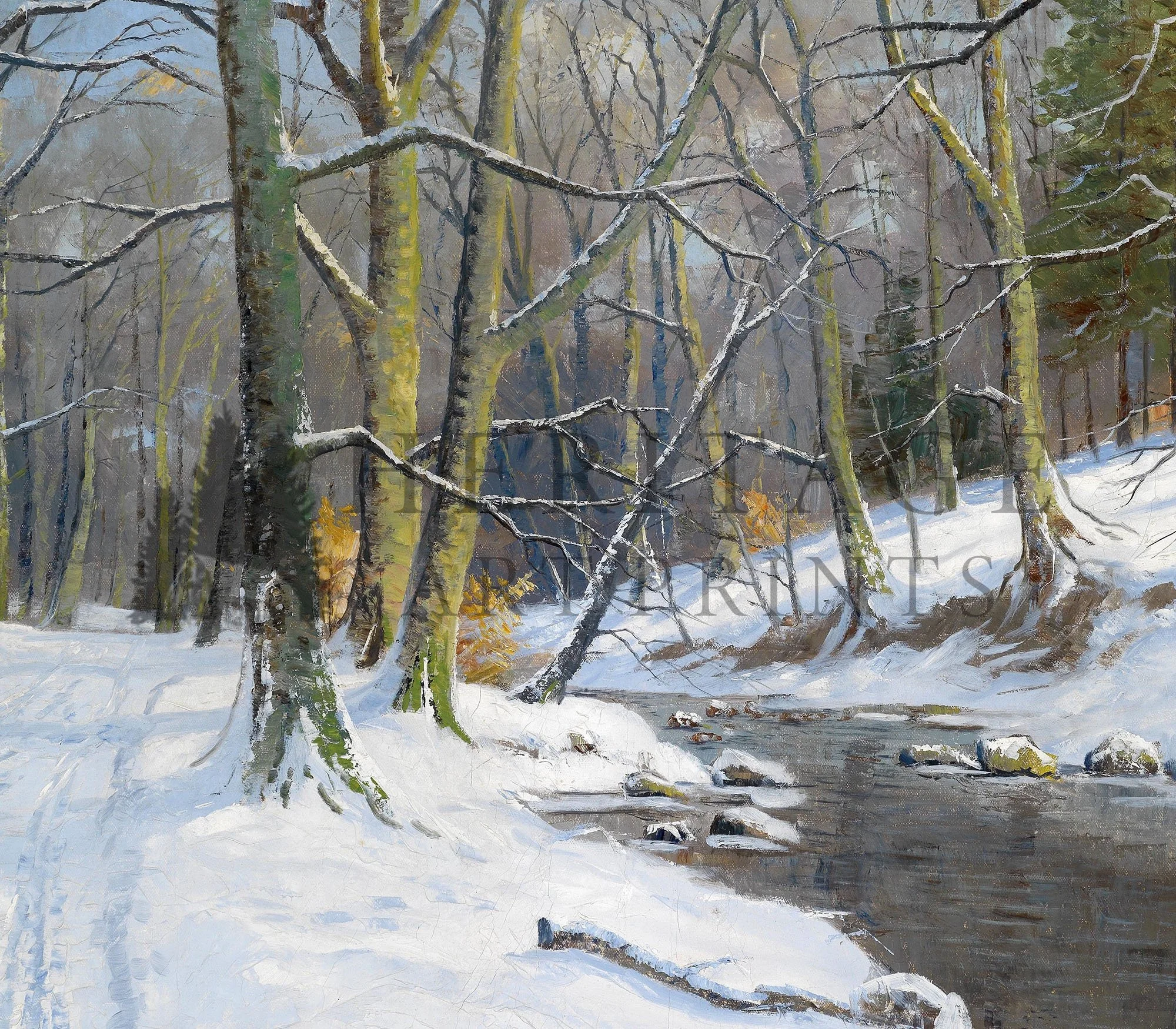 Vintage Brook Landscape Painting - Fine Art Print — HERITAGE ART